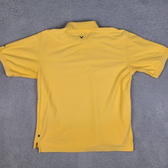 Callaway Polo Shirt Mens Large Yellow Golf Sport‎ Drysport Ribbed - Picture 6 of 12
